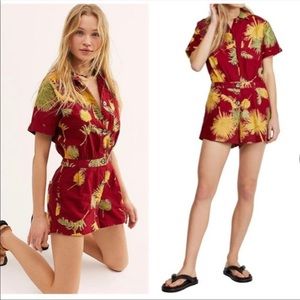 Free People Red Malibu Romper XSmall New with Tags